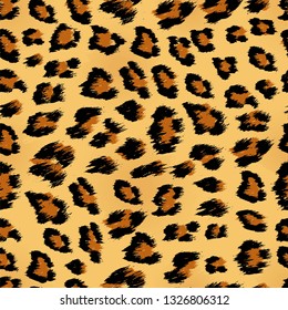 Leopard pattern design. Lettering poster or t-shirt textile graphic design. wallpaper, wrapping paper. - Vektör