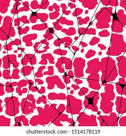 Leopard pattern design, pink density seamless vector illustration background