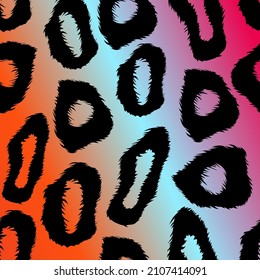 Leopard pattern design in rainbow colors - funny drawing seamless ocelot pattern. Lettering poster or t-shirt textile graphic design