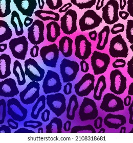 Leopard pattern design in rainbow colors - funny drawing seamless ocelot pattern. Lettering poster or t-shirt textile graphic design