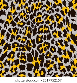 Leopardo padrão de design padrão sem emenda. Padrão de desenho realista sem emenda. Modelos poster ou t-shirt, design gráfico têxtil, banner, papel de parede, papel de embrulho. Ilustração da textura do Leopardo Vetor