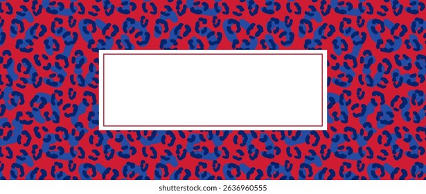 Leopard pattern design in USA colors. banner poster design. wallpaper, wrapping paper. 4th of July celebration banner