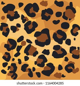 Leopard pattern design, vector illustration background. Animal design. Brown, orange, yellow