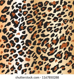 Leopard pattern design, vector illustration background. Animal design. Brown, orange, yellow. Seamless leopard design