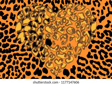 Leopard pattern design, vector illustration background. Animal design. Love design.