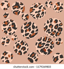 Leopard pattern design, vector illustration background. Animal design. Brown, orange, yellow