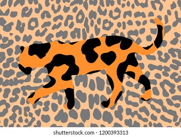 Leopard pattern design, vector illustration background.