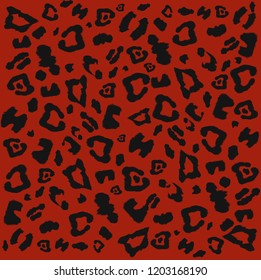 Leopard pattern design, vector illustration background. Animal design. Brown, red, black - leopard patterned zebra striped pattern
