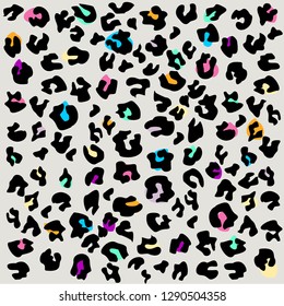 Leopard pattern design, vector illustration background. Animal design. Brown, orange, yellow, red, black, pink, purple