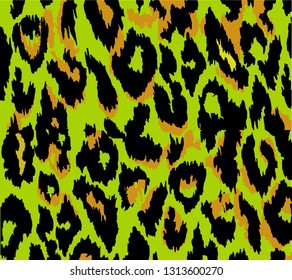 Leopard pattern design, vector illustration background. Animal design. Brown, orange, yellow