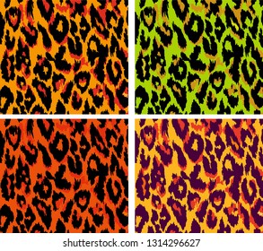 Leopard pattern design, vector illustration background. Animal design. Brown, orange, yellow