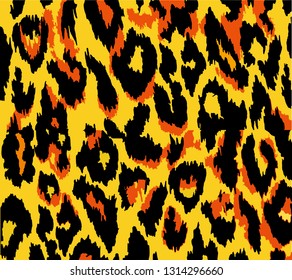 Leopard pattern design, vector illustration background. Animal design. Brown, orange, yellow