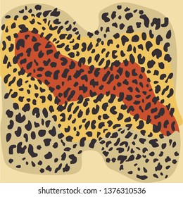 Leopard pattern design, vector illustration background. Animal design. Brown, orange, yellow, red, black. Wildlife, safari
