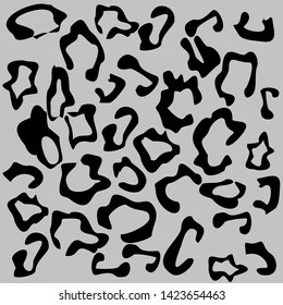 Leopard pattern design, vector illustration background. Animal design. black, grey