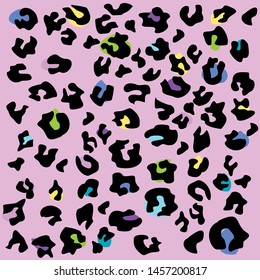 Leopard pattern design, vector illustration background. Animal design. blue, pink, purple