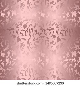 Leopard pattern design, vector illustration. Pink gold background
