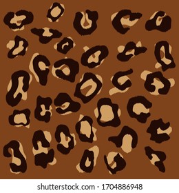 Leopard pattern design, vector illustration background. Animal design. Brown, orange, yellow, red, black. Pardus