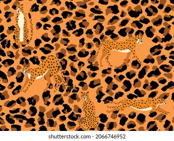 Leopard pattern design, vector illustration background Leopard skin texture
