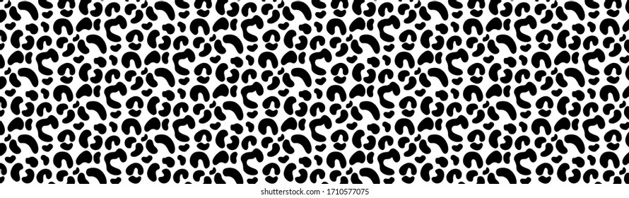 Leopard pattern design vector. Stylised Monochrome black and white Spotted Leopard Skin Background for Fabric, Print, Fashion, Wallpaper. Vector illustration.