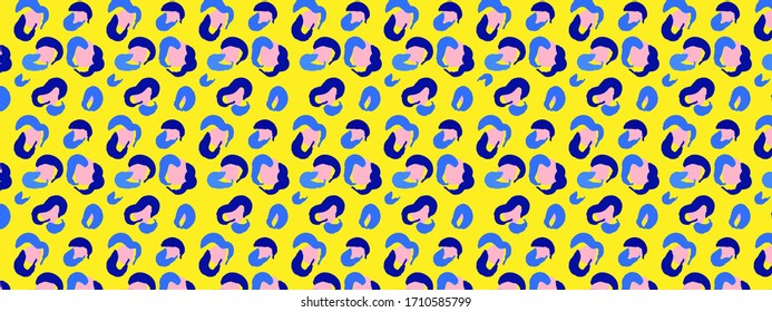 Leopard pattern design vector. Stylised Leopard and tropical leaf background for Fabric, Print, Fashion, Wallpaper. Vector illustration. 