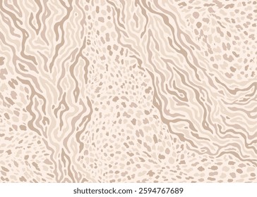 Leopard pattern design with zebra stripes. Animal print vector illustration background. Wildlife fur skin design illustration for web, home decor, fashion, surface, graphic design