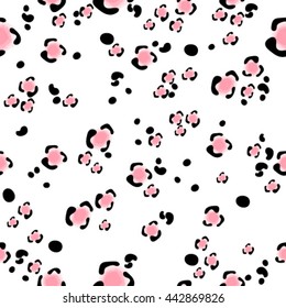 leopard pattern with dots in rose color