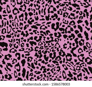 Leopard pattern on a pink background seamless vector pattern for the print of clothes, fabric. Modern stylish animal skin background.