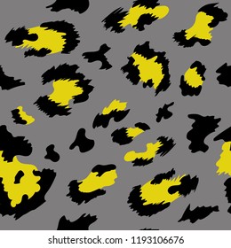 Leopard pattern print animal vector skin. seamless- funny drawing Lettering poster or t-shirt textile graphic wild design. Wallpaper, wrapping paper.Spotted fur.Nature fashion safari. cheetah