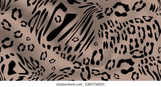 Leopard Pattern Prints. Seamless wildlife skin on a silk fabric background. Vector illustration