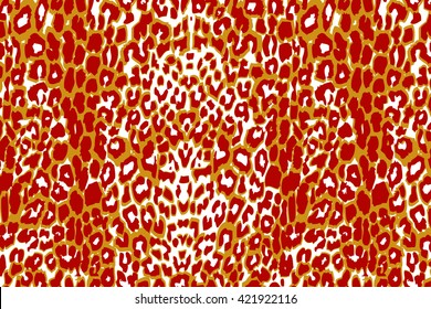 Leopard pattern, repeating background. Seamless pattern. Vector illustration.
