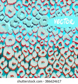 Leopard pattern seamless. Animal print seamless with neon gradient background. Vector hand drawn illustration.