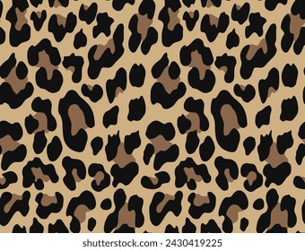 Leopard pattern seamless animal wild cat background, spots on background