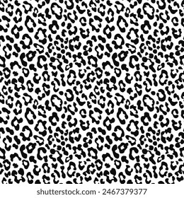 
leopard pattern seamless background, black white print, trendy animal texture
