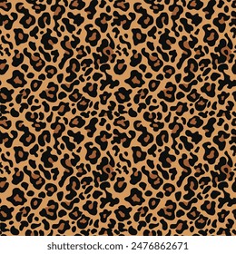 
leopard pattern seamless background leather texture vector illustration