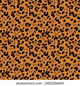 
leopard pattern seamless background texture of leopard spots on an orange background
