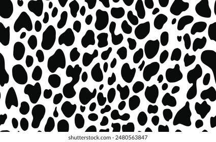 
Leopard pattern seamless background vector texture, black white print