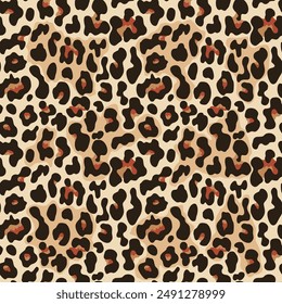 
leopard pattern seamless background vector illustration, modern print for clothes, paper, fabric