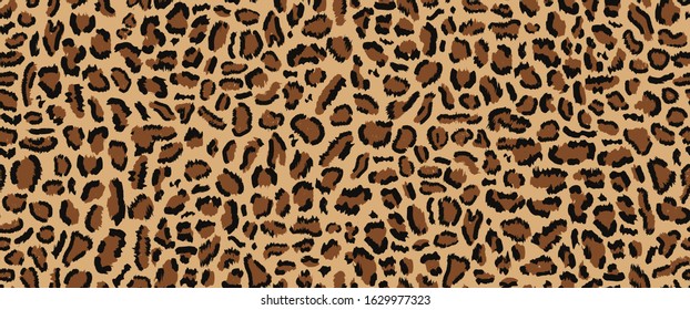 Leopard pattern seamless design, vector illustration, trendy background. Animal design. Brown, orange, yellow
