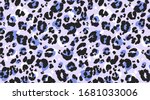 Leopard pattern seamless. Purple leo skin texture. Trendy seamless vector design for web and print. Textile, fabric and wallpaper art. Hand drawn illustration.  Modern colour combination.  