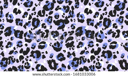 Leopard pattern seamless. Purple leo skin texture. Trendy seamless vector design for web and print. Textile, fabric and wallpaper art. Hand drawn illustration.  Modern colour combination.  