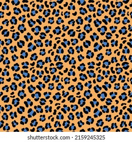 Leopard pattern. Seamless vector animal skin background in simple hand drawn style. Bright wildlife illustration. Good for paper, fabric, textile, wrapping, cover, web.