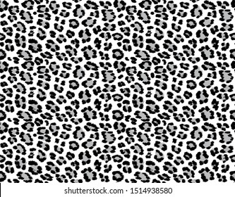 Leopard Pattern Texture Repeating Seamless Orange Black. Vector Background. Repeat. Abstraction. Skin And Leopard Fur. Wallpaper Or Fabric. Black, White And Gray.