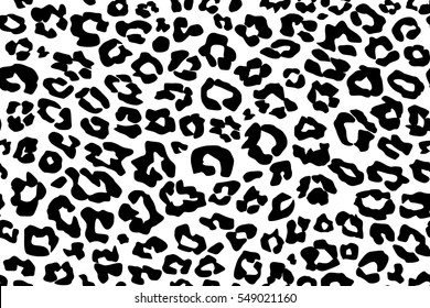 Leopard Pattern Texture Repeating Seamless Monochrome Black White Snow Cheetah