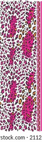 Leopard pattern use for border, fabric print, paper, tile, texture, background.
