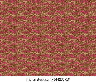 Leopard pattern, vector, illustration, seamless, print, wallpaper, background, texture in pink and beige.