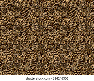 Leopard pattern, vector, illustration, seamless, print, wallpaper, background, texture in black and beige.