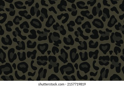 Leopard pattern vector print military background disguise, seamless texture.