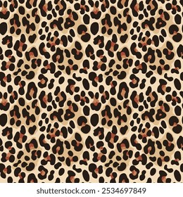 Leopardenmuster Vektor nahtlose Tierhintergrund Textur, trendige klassische Wildkatze Design