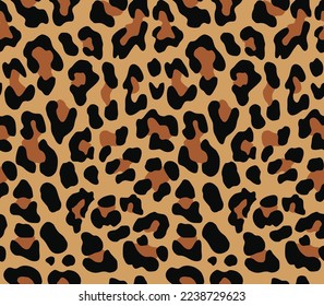 
Leopard pattern vector seamless print, classic fabric texture, animal background, cat spots