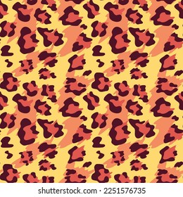 
Leopard pattern vector seamless yellow print for textile.